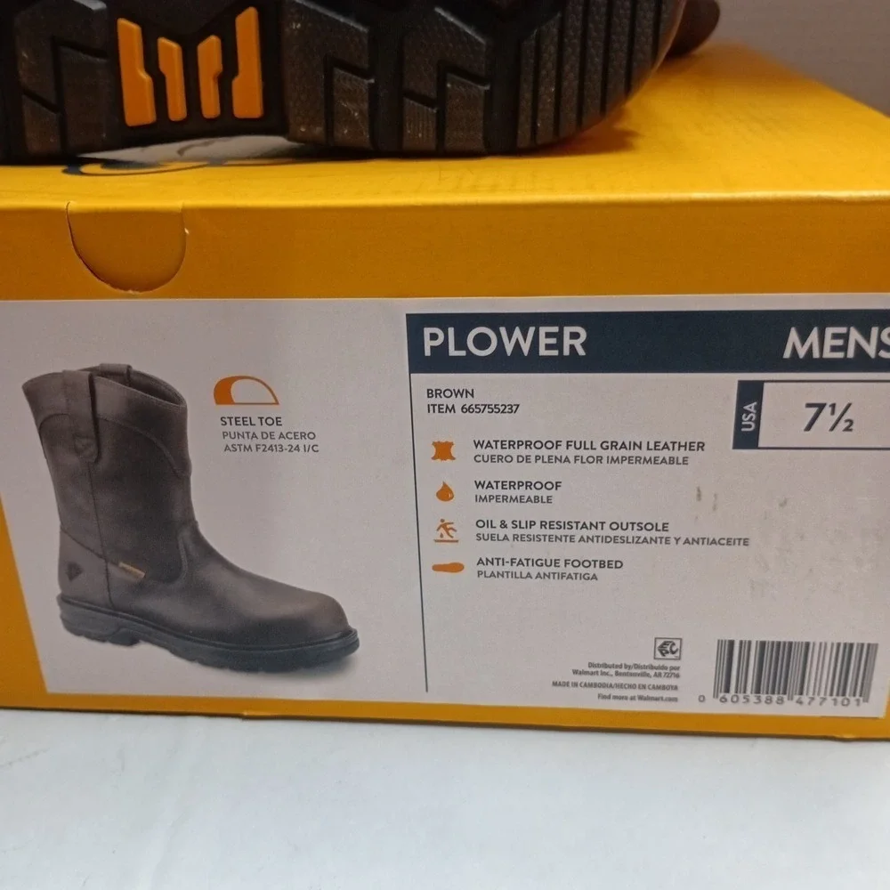 Herman Survivors Plower WP Pull On Steel Toe Work Boots Brown Men's Size 7.5 NWB